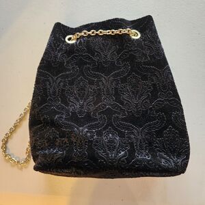 INC International Concepts Kewtee Black Bucket Bag Handbag